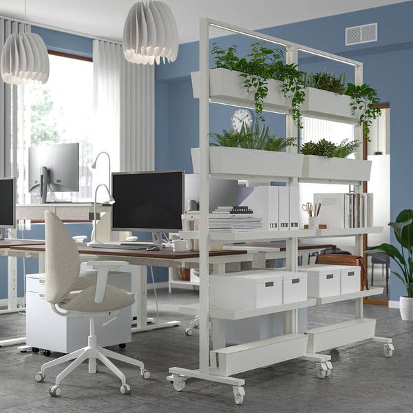 MITTZON - MITTZON Frame w cstrs/disp shlf/cable box, white, 85x205 cm