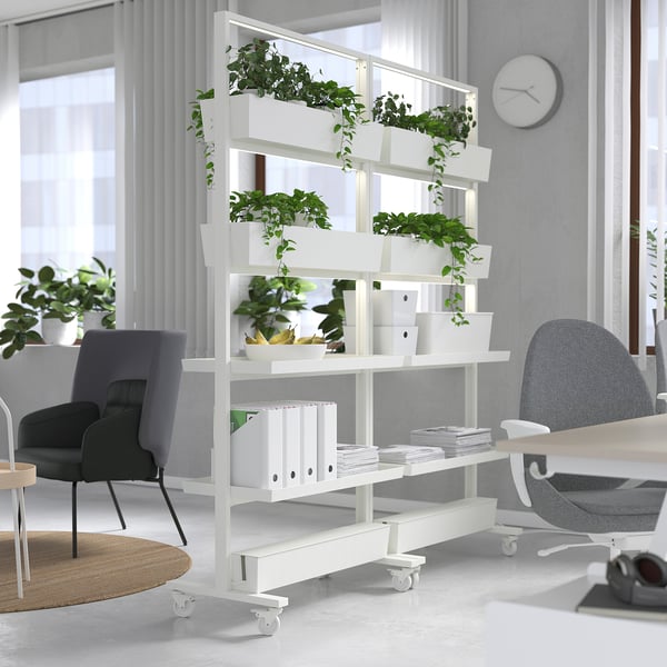 MITTZON - MITTZON Frame w cstrs/disp shlf/cable box, white, 85x205 cm