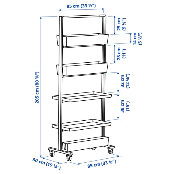 MITTZON - MITTZON Frame w cstrs/disp shlf/cable box, white, 85x205 cm