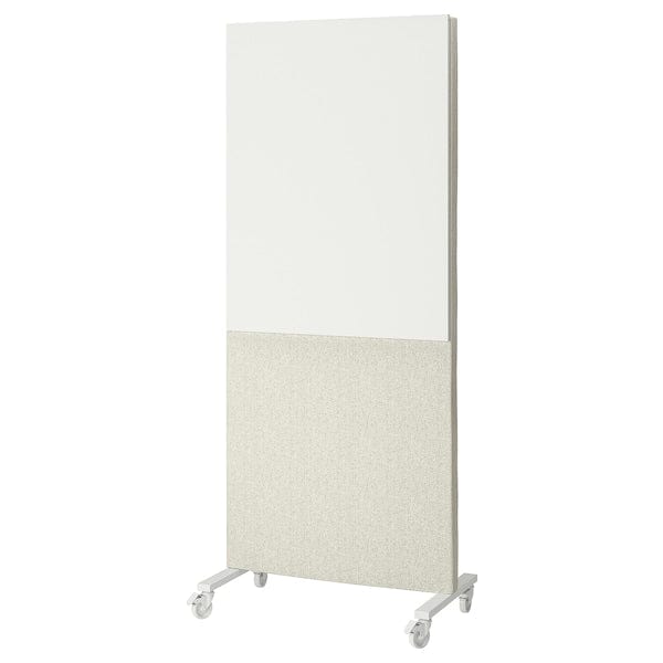 Ikea MITTZON - Frame w cstrs/acoustic sceen/whtbr, Gunnared beige/white, 85x205 cm