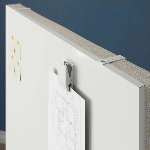 MITTZON frame w cstrs/acoustic sceen/whtbr, Gunnared beige/white, 85x205 cm