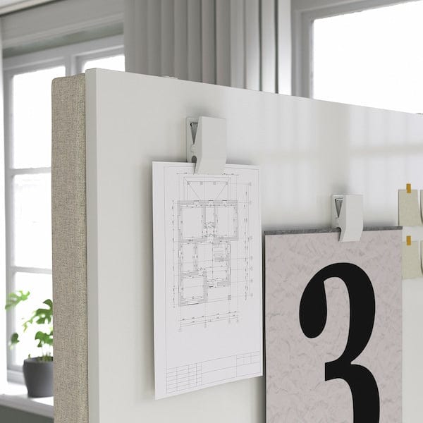 Ikea MITTZON - Frame w cstrs/acoustic sceen/whtbr, Gunnared beige/white, 85x205 cm