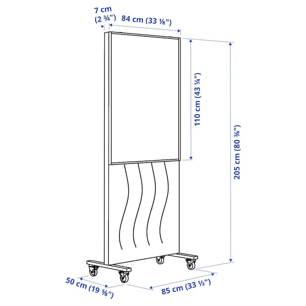 Ikea MITTZON - Frame w cstrs/acoustic sceen/whtbr, Gunnared beige/white, 85x205 cm