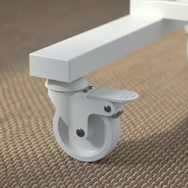 MITTZON frame with castors/container, white, 85x205 cm