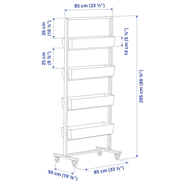 Ikea MITTZON - Frame with castors/container, white, 85x205 cm