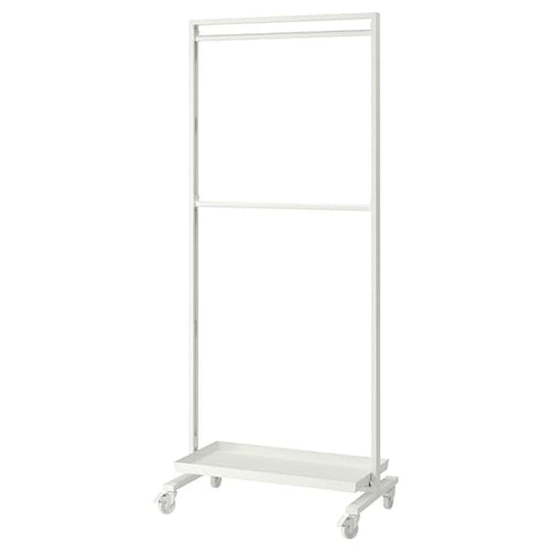 MITTZON frame w cstrs/clths rail/disp shlf, white, 85x205 cm