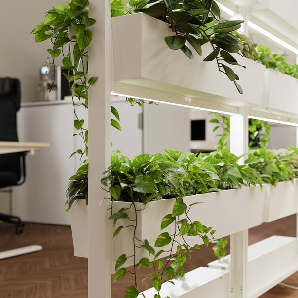MITTZON frame w castors/container/cable box, white, 85x205 cm