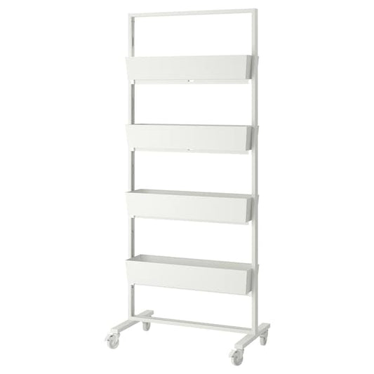 MITTZON - Frame with castors/container, white, 85x205 cm