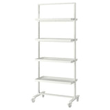 MITTZON frame with castors/display shelf, white, 85x205 cm