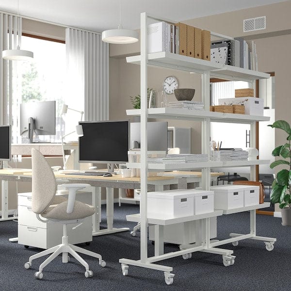 Ikea MITTZON - Frame with castors/display shelf, white, 85x205 cm