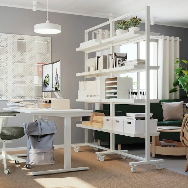 Ikea MITTZON - Frame with castors/display shelf, white, 85x205 cm