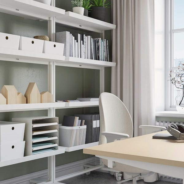Ikea MITTZON - Frame with castors/display shelf, white, 85x205 cm