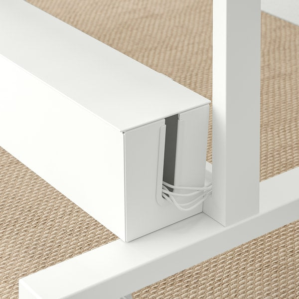 MITTZON - Frame w castors/disp shlf/cable box, white, 85x205 cm