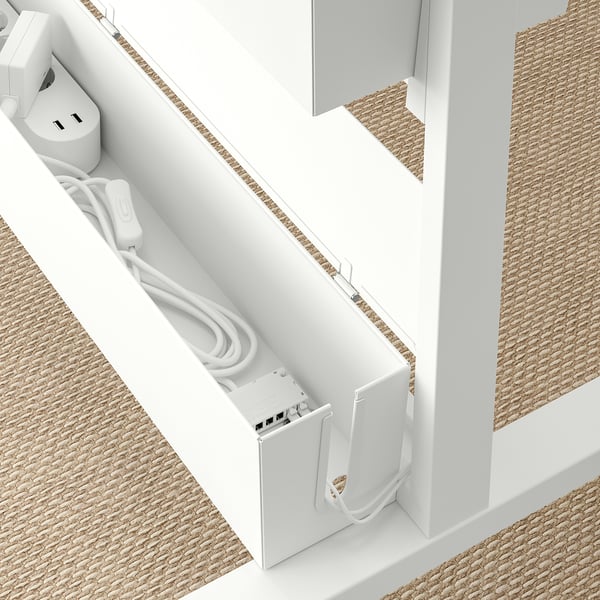 MITTZON - MITTZON Frame w castors/disp shlf/cable box, white, 85x205 cm