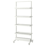 MITTZON frame w castors/disp shlf/cable box, white, 85x205 cm