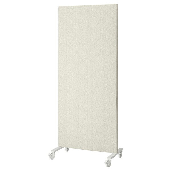 MITTZON - Frame with castors/acoustic screen, Gunnared beige/white, 85x205 cm