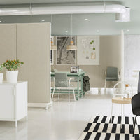 MITTZON - Frame with castors/acoustic screen, Gunnared beige/white, 85x205 cm