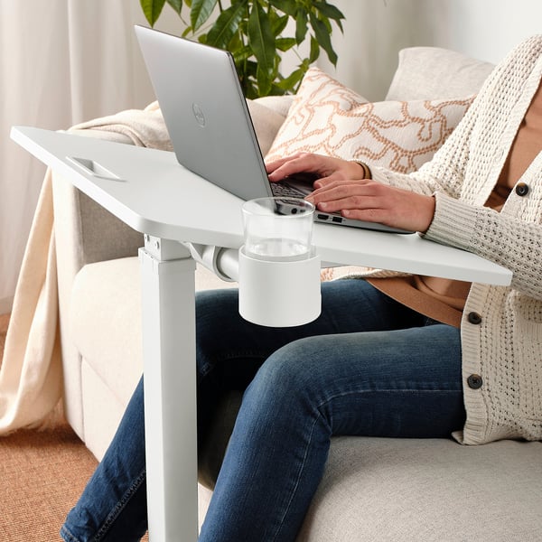 MITTZON laptop table with castors, white, 66x50 cm
