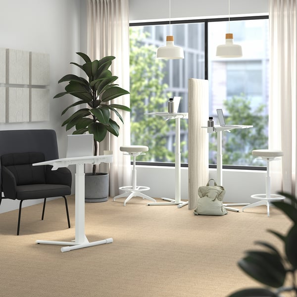 MITTZON laptop table with castors, white, 66x50 cm