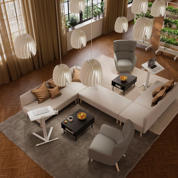 MITTZON laptop table with castors, white, 66x50 cm