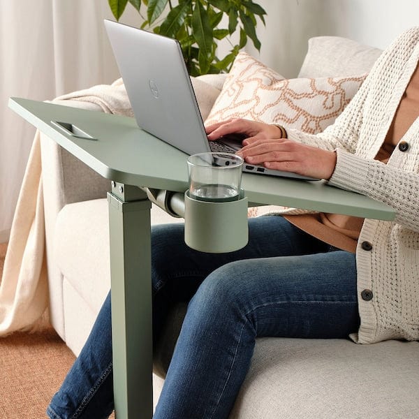 Ikea MITTZON - Laptop table with castors, green, 66x50 cm