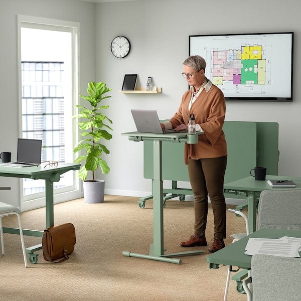 Ikea MITTZON - Laptop table with castors, green, 66x50 cm