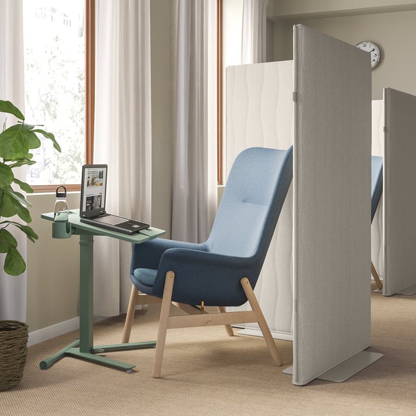 MITTZON laptop table with castors, green, 66x50 cm