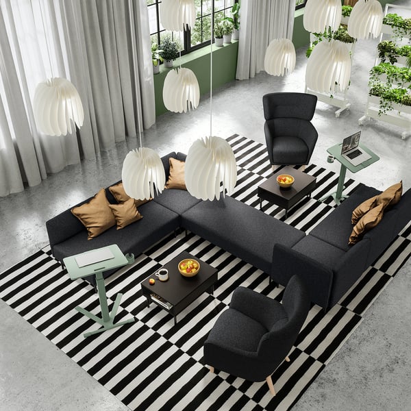 MITTZON laptop table with castors, green, 66x50 cm