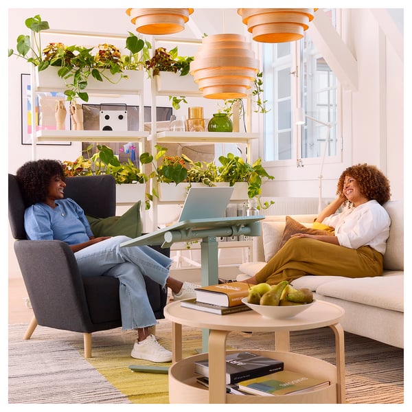 MITTZON laptop table with castors, green, 66x50 cm