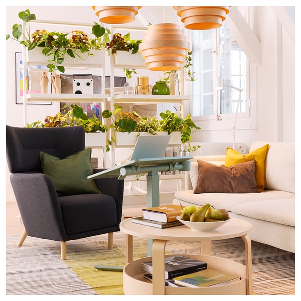 MITTZON laptop table with castors, green, 66x50 cm