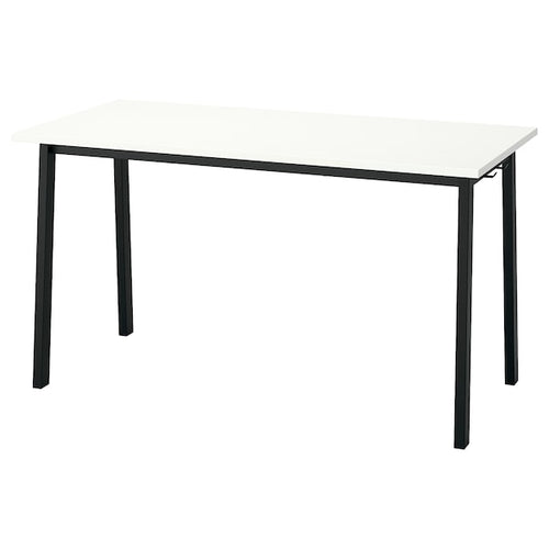 MITTZON - Conference table, white/black, 140x68x75 cm