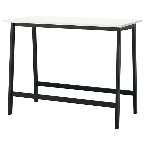 MITTZON conference table, white/black, 140x68x105 cm