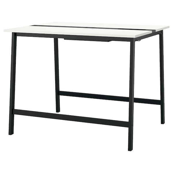 MITTZON - Conference table, white/black, 140x108x105 cm