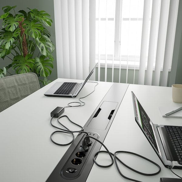 Ikea MITTZON - Conference table, white/black, 140x108x75 cm