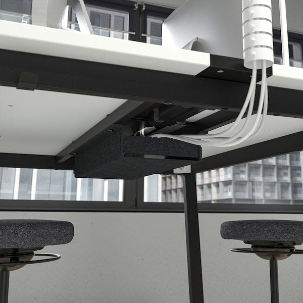 Ikea MITTZON - Conference table, white/black, 140x108x105 cm