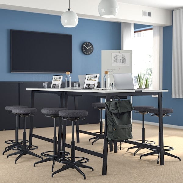 Ikea MITTZON - Conference table, white/black, 140x108x105 cm