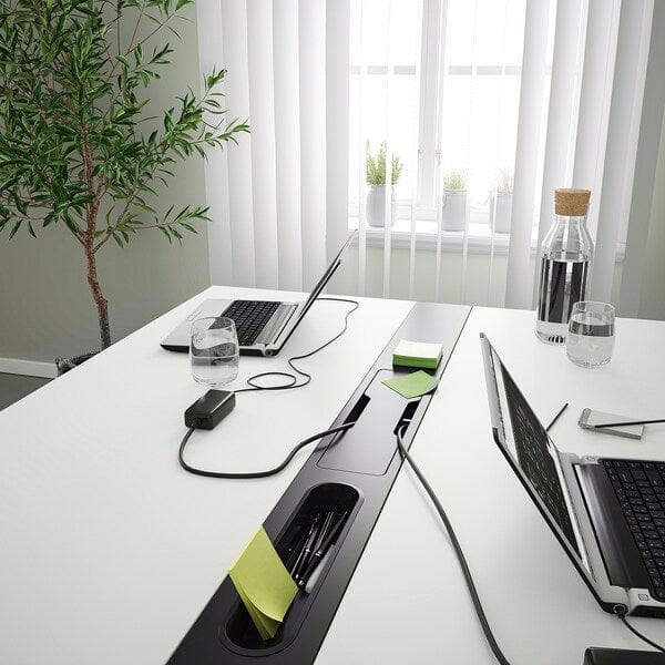 Ikea MITTZON - Conference table, white/black, 140x108x75 cm