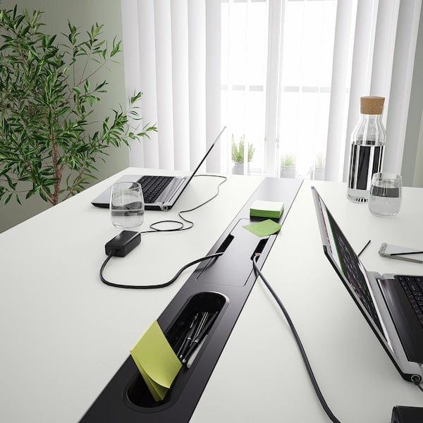 Ikea MITTZON - Conference table, white/black, 140x108x105 cm