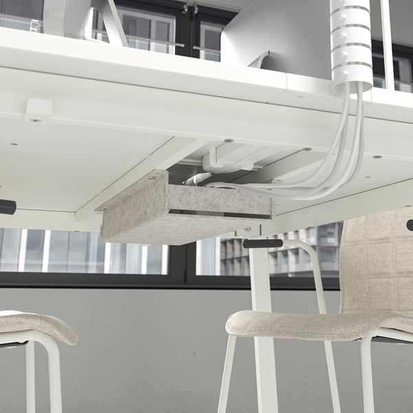 MITTZON conference table, white, 140x108x75 cm