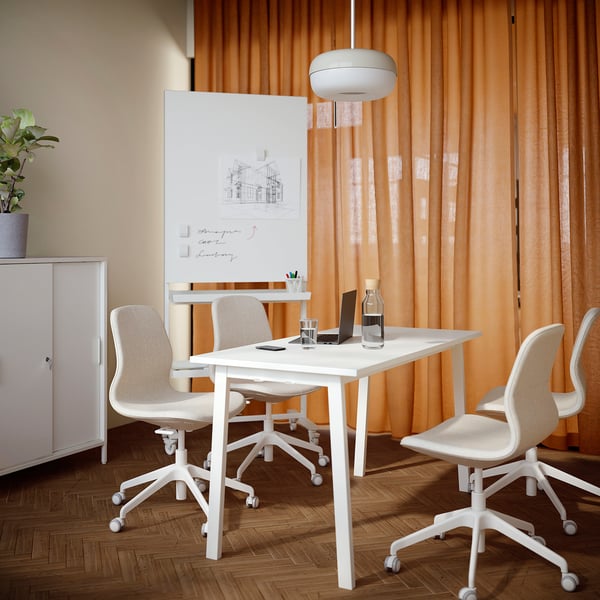 MITTZON conference table, white, 140x68x75 cm