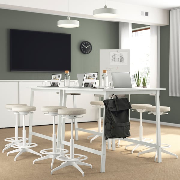 MITTZON conference table, white, 140x108x105 cm