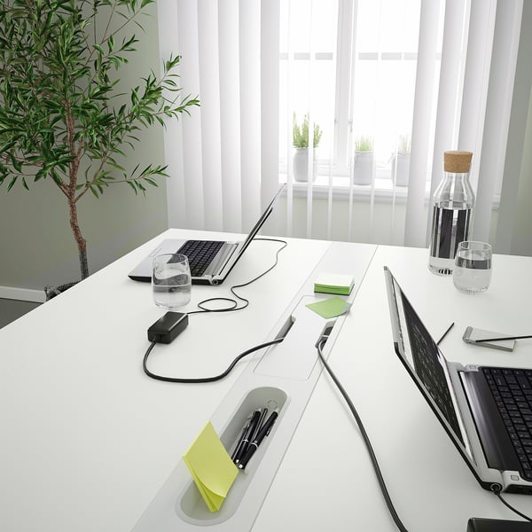MITTZON conference table, white, 140x108x75 cm