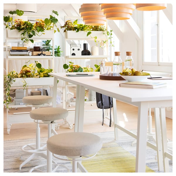 MITTZON conference table, white, 140x108x105 cm