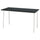 MITTZON - Conference table, black stained ash veneer/white, 140x68x75 cm