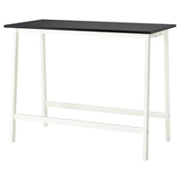 MITTZON - Conference table, black stained ash veneer/white, 140x68x105 cm