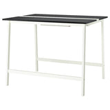 MITTZON conference table, black stained ash veneer/white, 140x108x105 cm