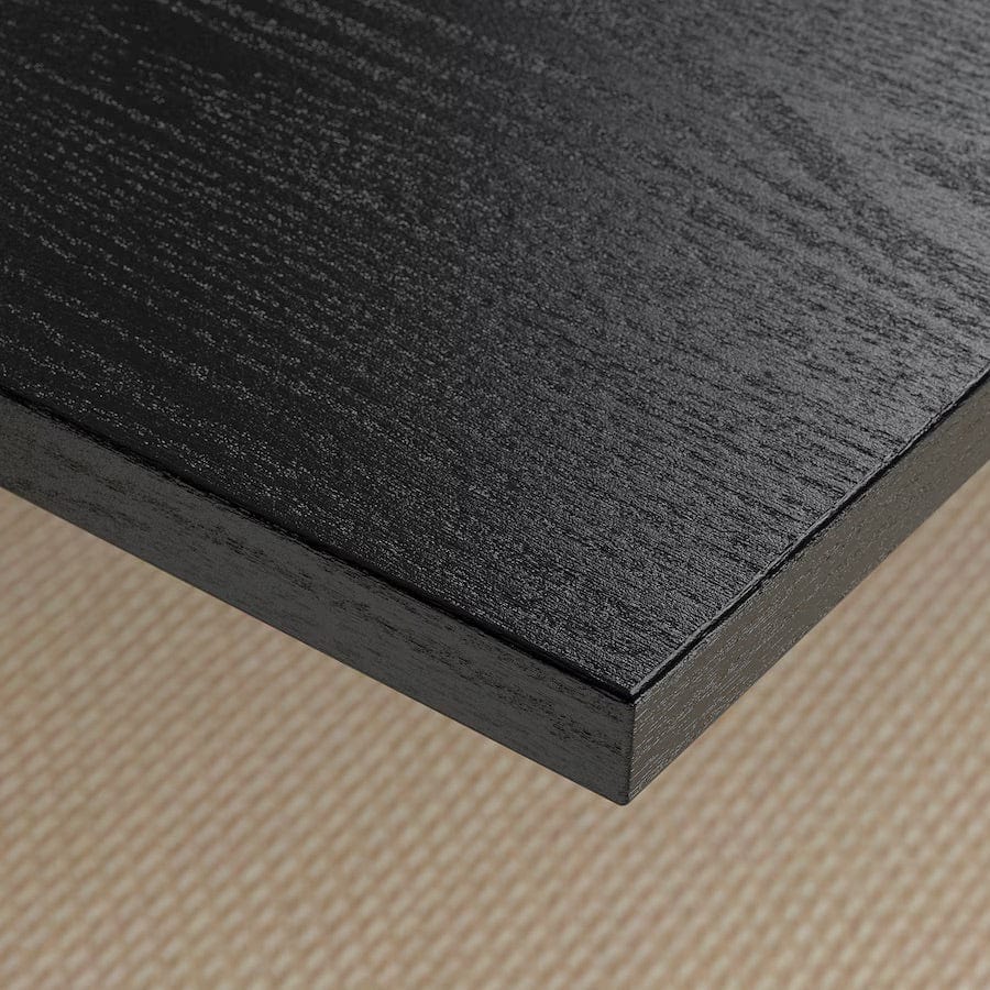 Ikea MITTZON - Conference table, black stained ash veneer/white, 140x68x105 cm