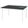 MITTZON - Conference table, black stained ash veneer/black white, 140x108x75 cm