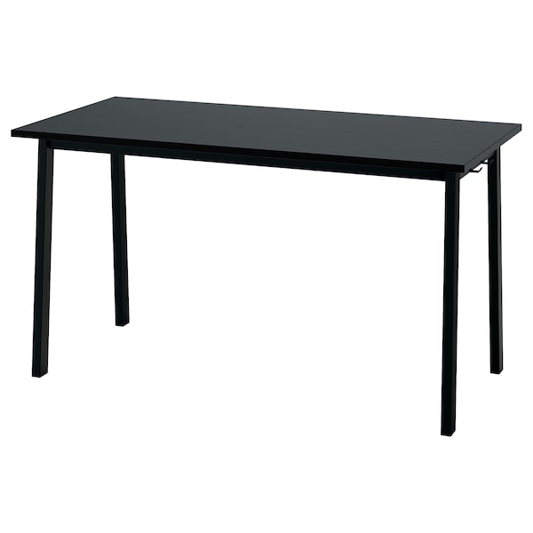 MITTZON - Conference table, black stained ash veneer/black, 140x68x75 cm