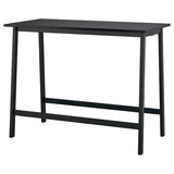 MITTZON conference table, black stained ash veneer/black, 140x68x105 cm